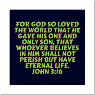 Bible Verse John 3:16 Posters and Art